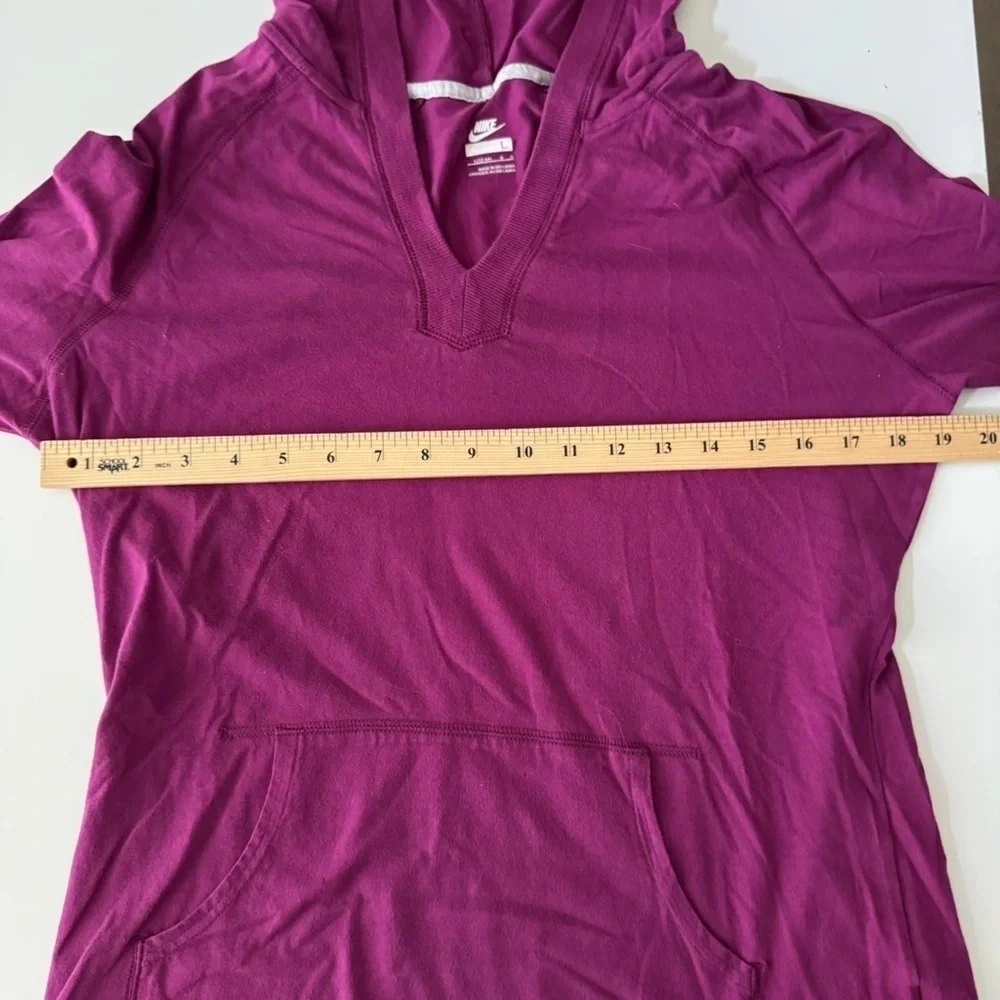 Vintage Nike V-Neck Hooded Long Sleeve Shirt Women’s size Large